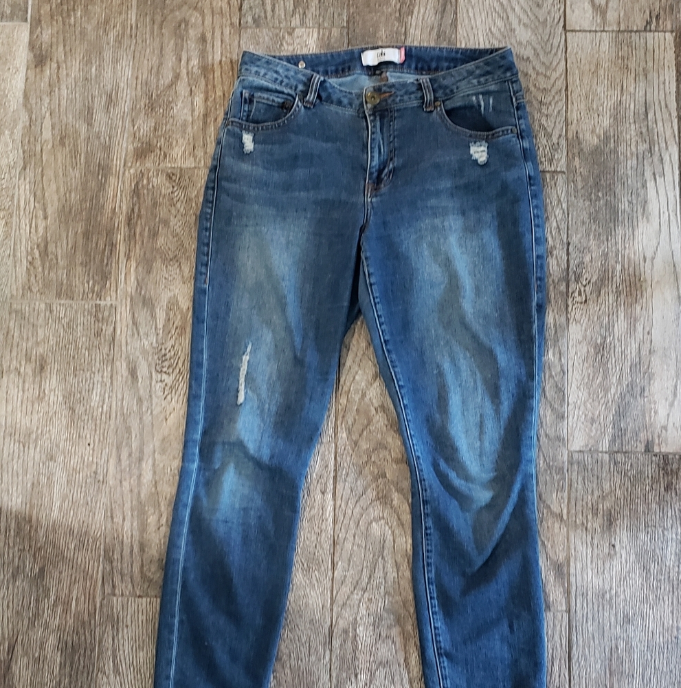 CAbi Jeans Curvy Skinny Blue Size 10 Distressed #5091 - Picture 1 of 7